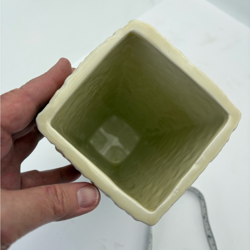 Tall Cream Flower-Embossed Planter or Vase -Heavy - Picture 13 of 14